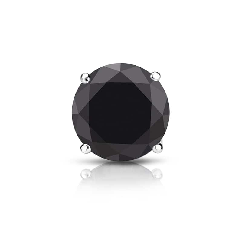 Auriya 14k Gold 1 1/4ct TDW Round SINGLE (1) Black Diamond Stud Earring