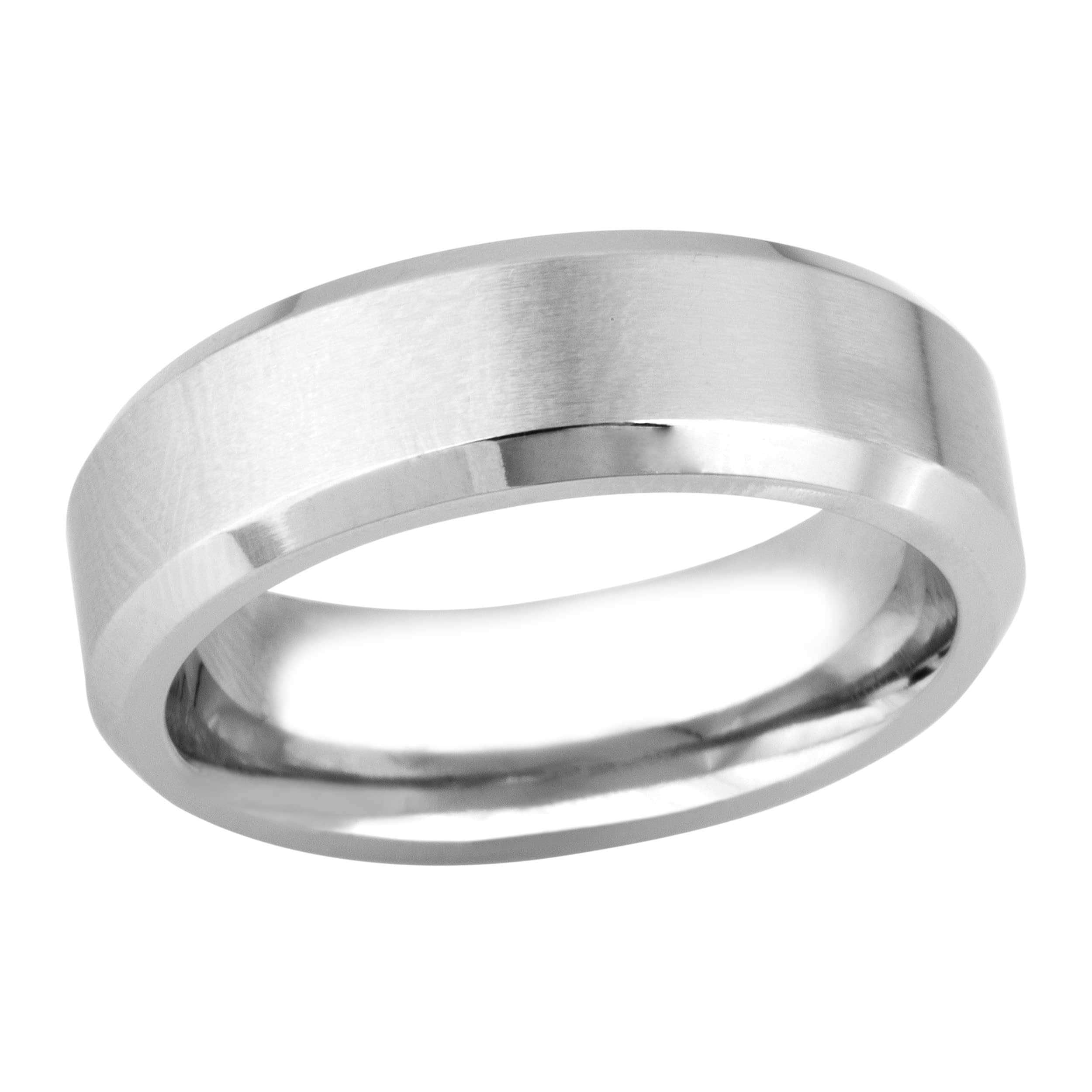 Brilliant Bijou Titanium Grooved and Beaded Edge 6mm Polished Band