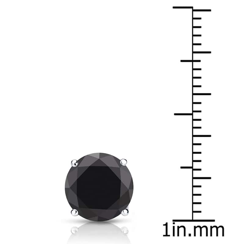 Auriya 14k Gold 2ct TDW Round SINGLE (1) Black Diamond Stud Earring