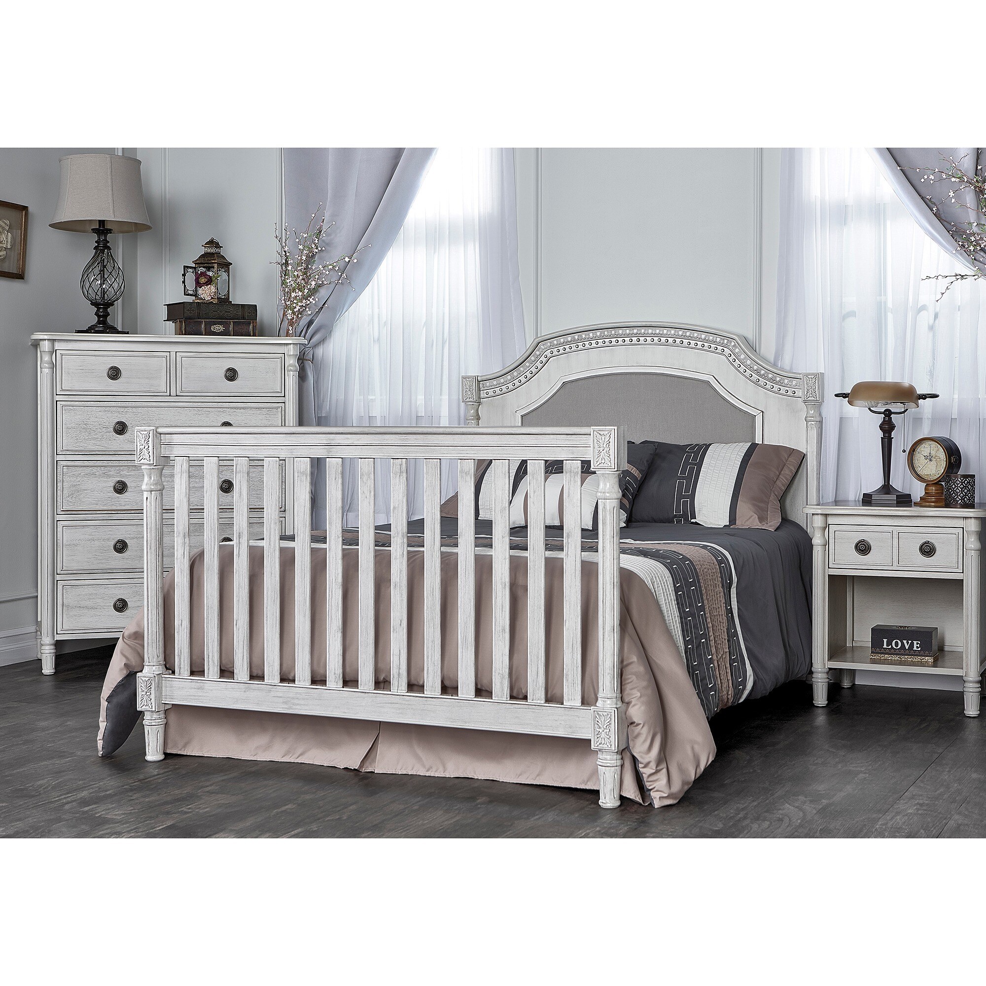 evolur universal convertible crib wooden full size bed rail
