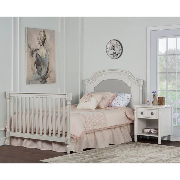 slide 2 of 2, Evolur Universal Cream Wooden Convertible Crib Full-size Bed Rail