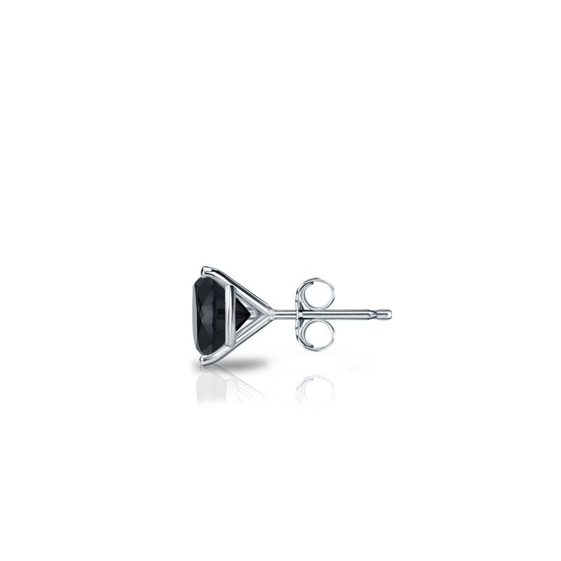 Auriya 14k Gold 1/4ct TDW Round SINGLE (1) Black Diamond Stud Earring