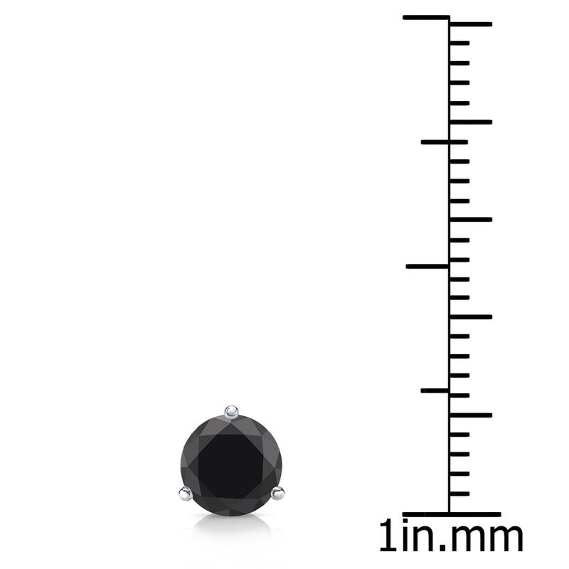 Auriya 1/2ctw 3-Prong Martini Round Black Diamond SINGLE (1) Stud Earring 14k Gold