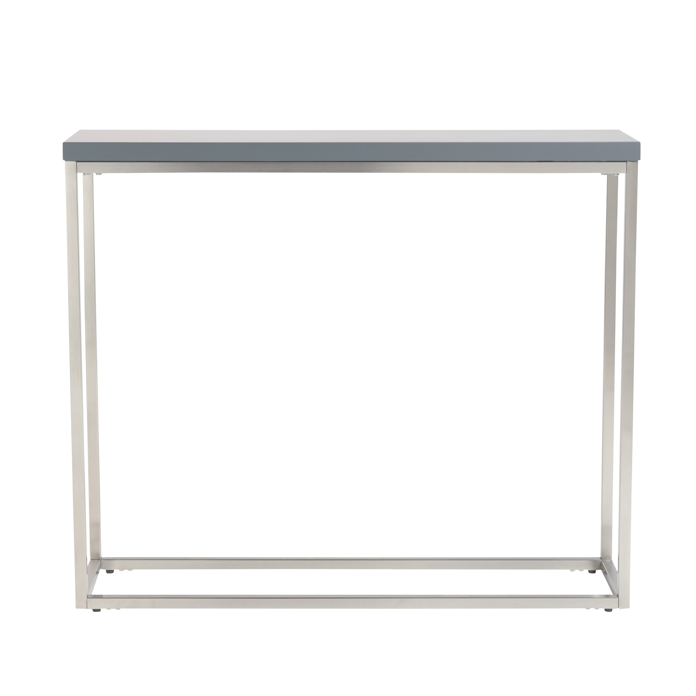 Teresa Matte Grey Console Table With Brushed Stainless Steel Frame Free Shipping Today 12991478 Teresa Matte Grey Console Table