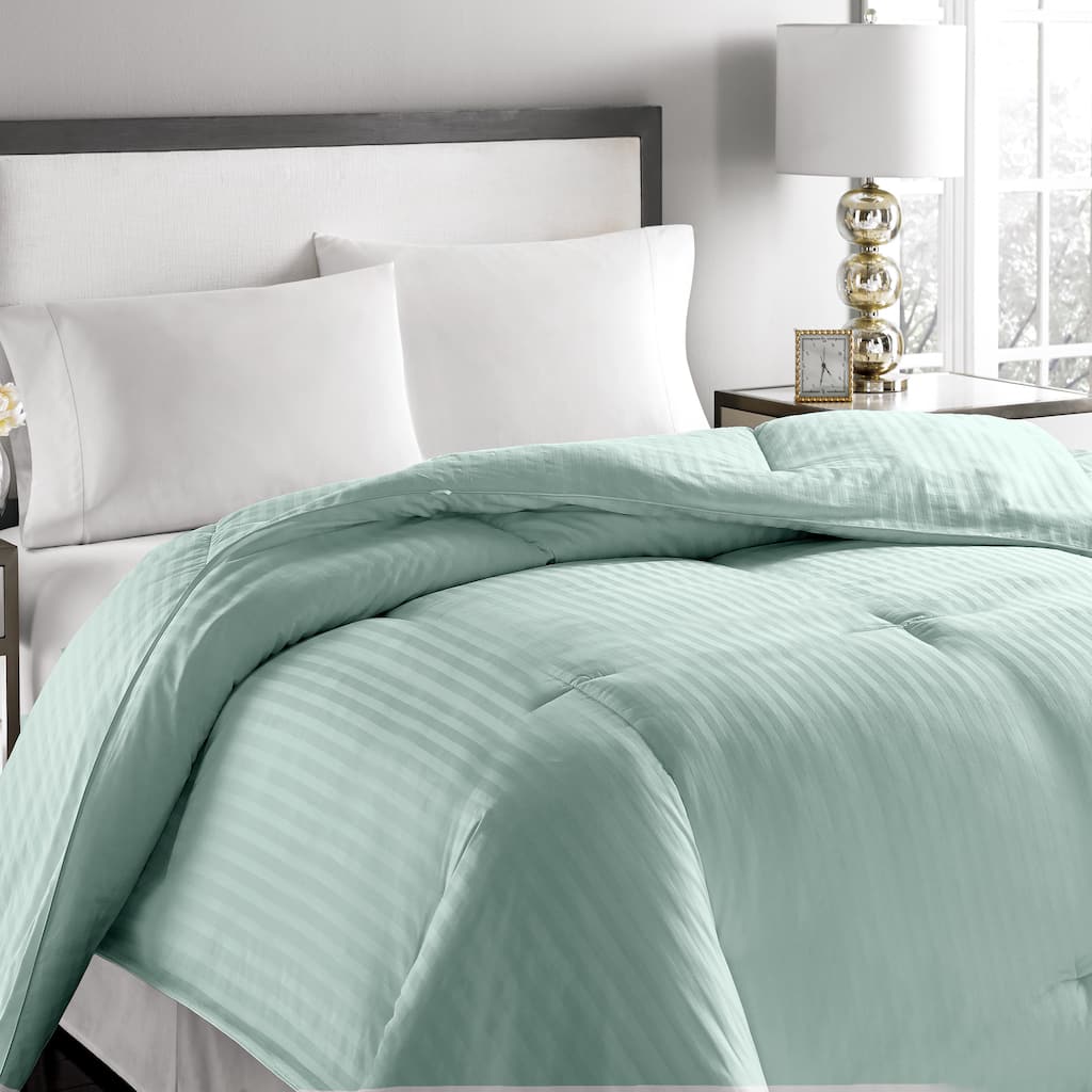 Microfiber Striped Hypoallergenic Down Comforter