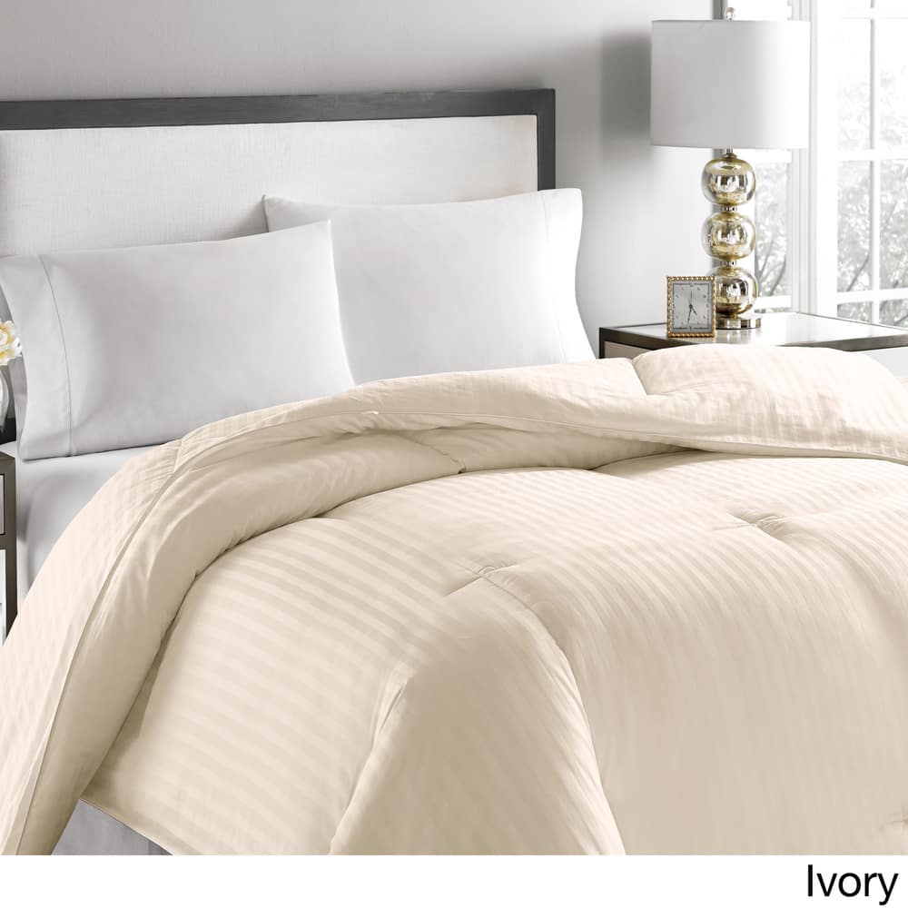 Microfiber Striped Hypoallergenic Down Comforter