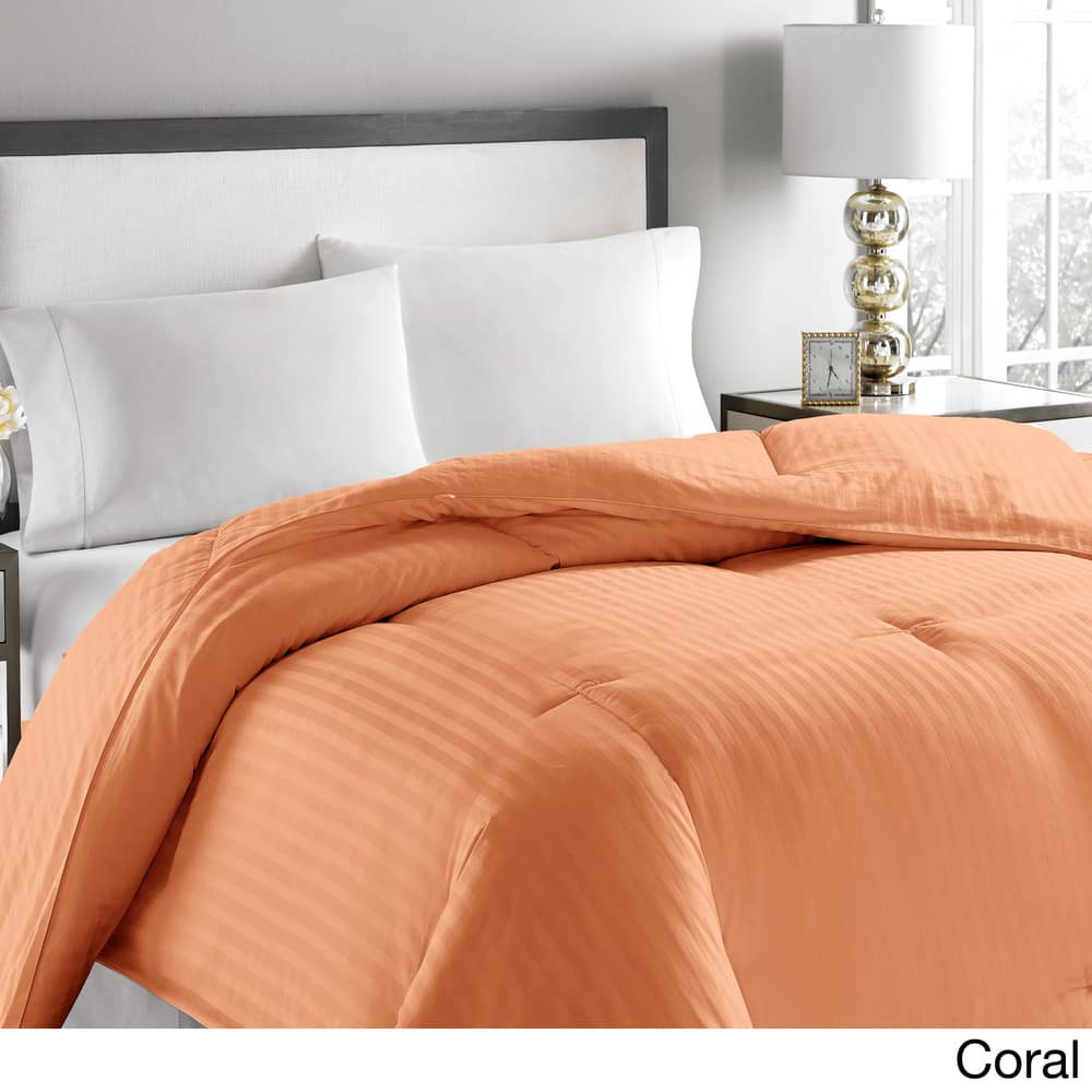 Microfiber Striped Hypoallergenic Down Comforter