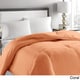 preview thumbnail 9 of 7, Microfiber Striped Hypoallergenic Down Comforter Full - Queen - Coral