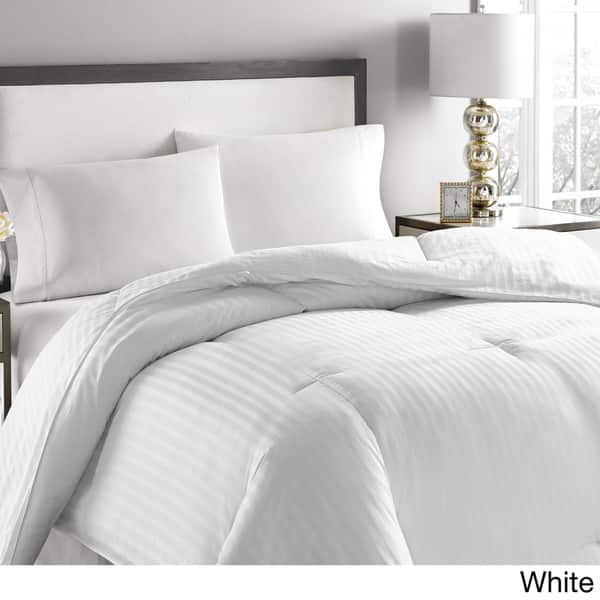 Shop Microfiber Striped Hypoallergenic Down Comforter On Sale