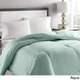 preview thumbnail 2 of 7, Microfiber Striped Hypoallergenic Down Comforter Full - Queen - Sage