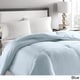 preview thumbnail 7 of 7, Microfiber Striped Hypoallergenic Down Comforter Full - Queen - Light Blue