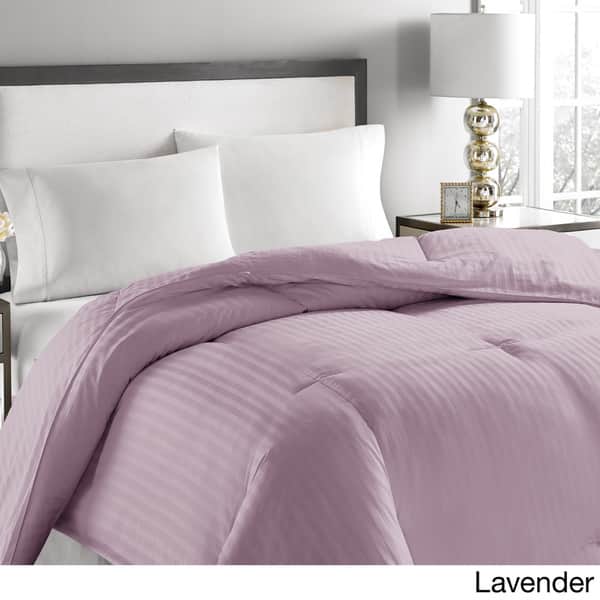Shop Microfiber Striped Hypoallergenic Down Comforter On Sale