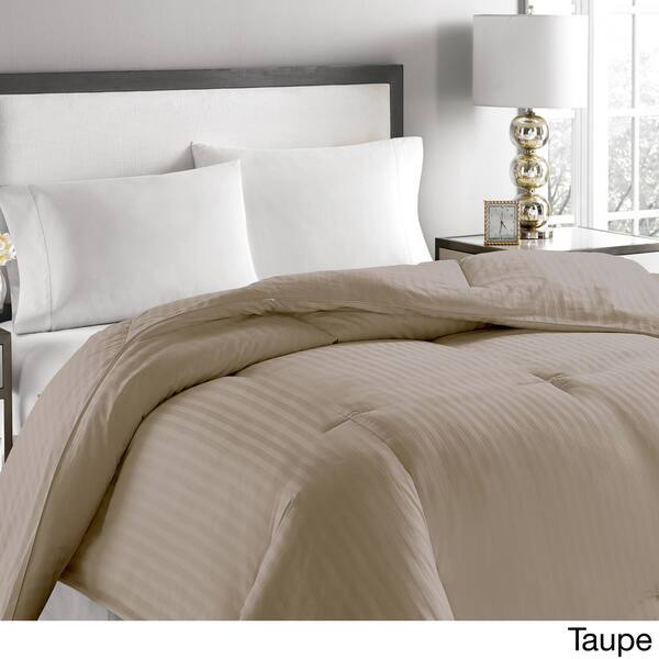 Shop Microfiber Striped Hypoallergenic Down Comforter On Sale