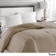 preview thumbnail 4 of 7, Microfiber Striped Hypoallergenic Down Comforter Full - Queen - Taupe
