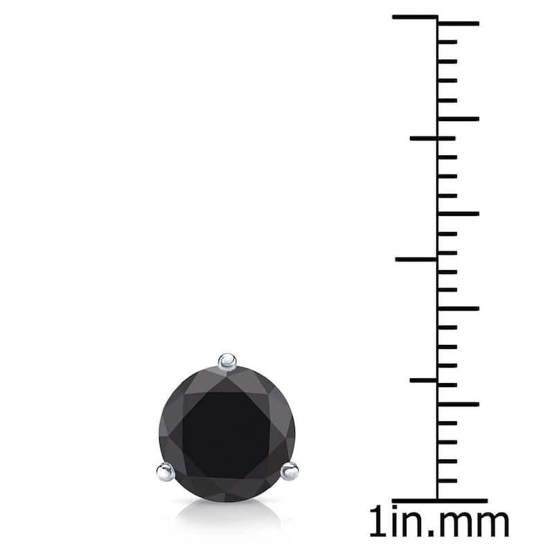 Auriya 14k Gold 1 1/4ct TDW Round SINGLE (1) Black Diamond Stud Earring