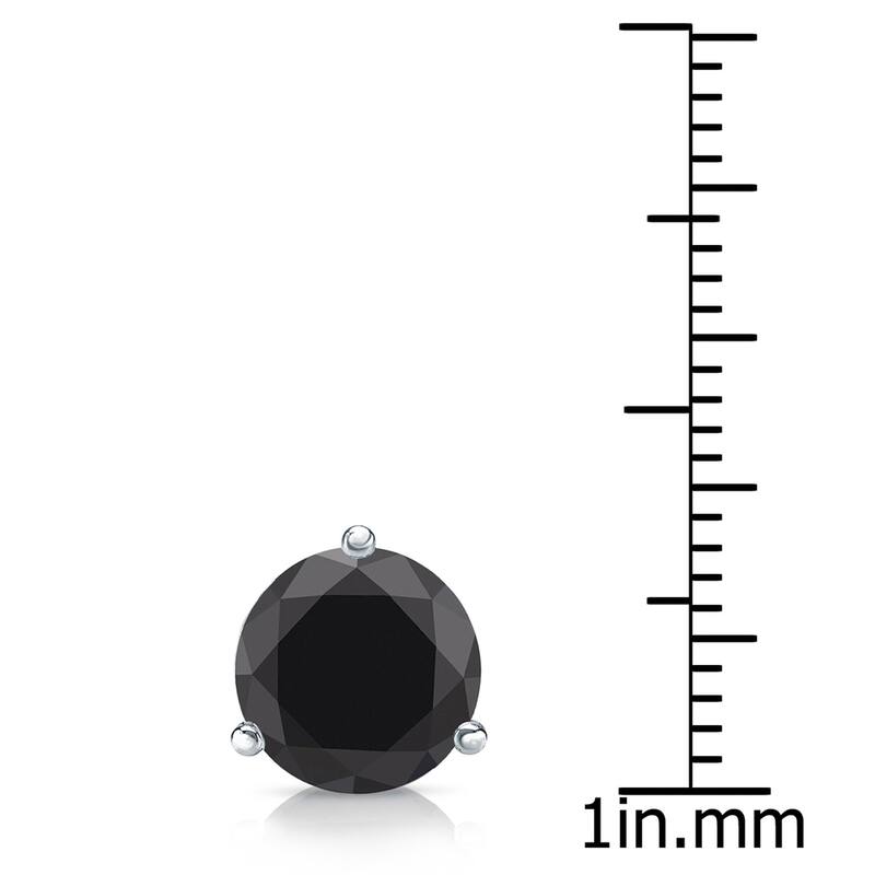 Auriya 14k Gold 2ct TDW Round SINGLE (1) Black Diamond Stud Earring