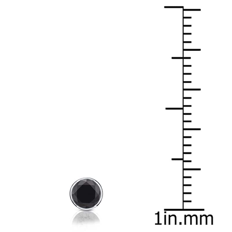 Auriya 1/4ctw Bezel-Set Round Black Diamond SINGLE (1) Stud Earring 14k Gold