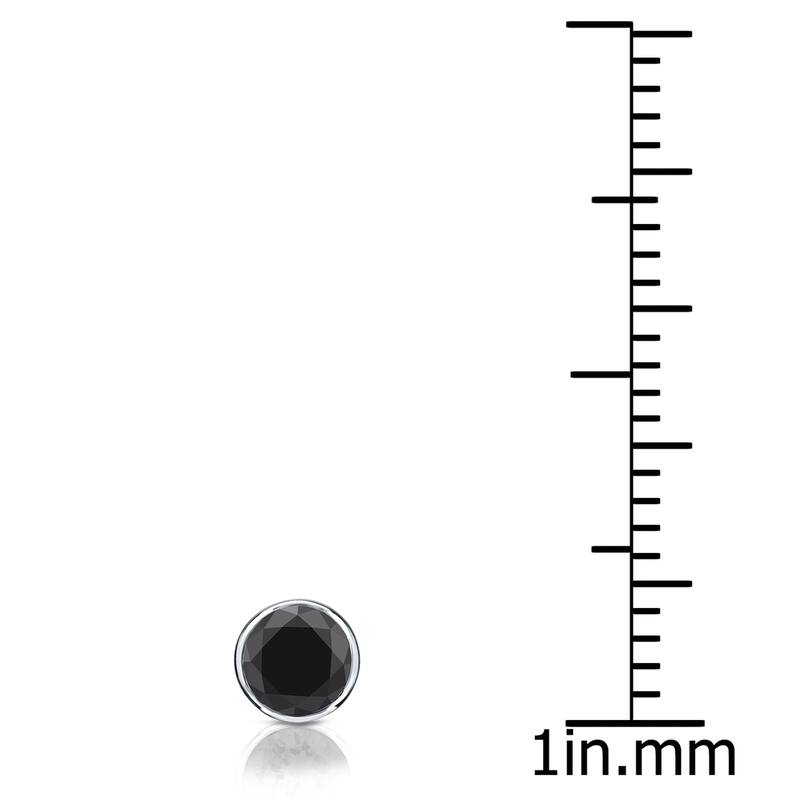 Auriya 14k Gold 1/3ct TDW Bezel-Set Round SINGLE (1) Black Diamond Stud Earring