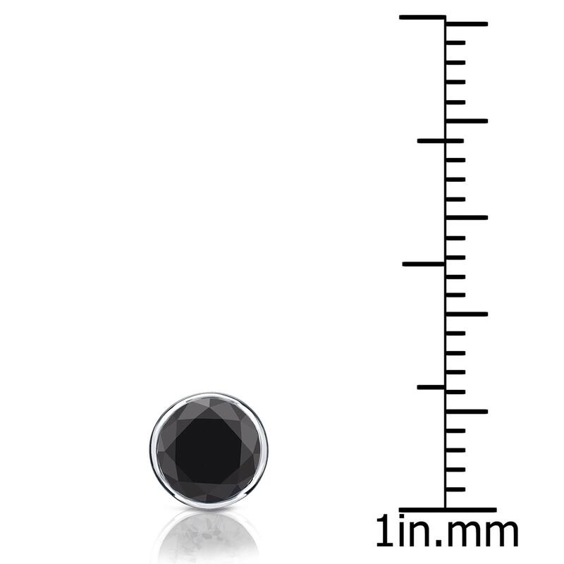 Auriya 3/4ctw Bezel-Set Round Black Diamond SINGLE (1) Stud Earring 14k Gold