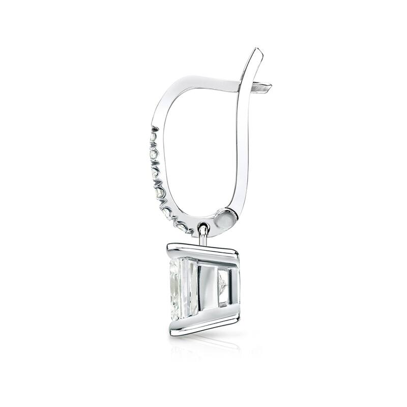 Auriya 14k Gold 1 1/2ctw Princess-cut Diamond Dangle Earrings (J-K, I1-I2)