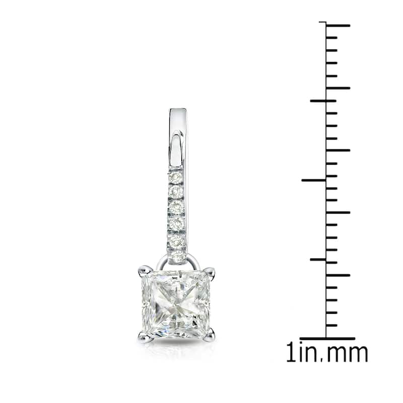 Auriya 14k Gold 1 3/4ctw Princess-cut Diamond Dangle Earrings