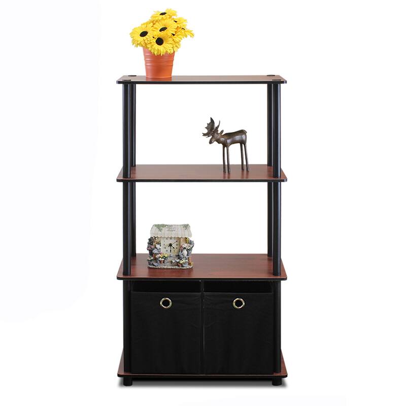Porch & Den Beige/ Brown Composite Wood and PVC 4-tier Storage Shelves (Set of 2)