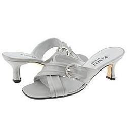 silver satin sandals