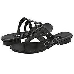 Vaneli Brendan Black Patent w/ Platino Metallic Kid Sandals