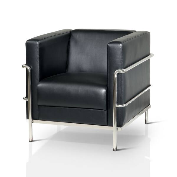 Furniture Of America Ralt Contemporary Faux Leather Tuxedo Armchair Overstock 13000447
