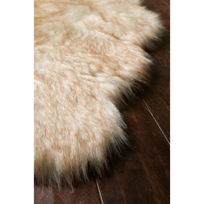 Alexander Home Faux Fur Two-toned Textured Shag Rug