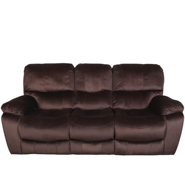 Porter Ramsey Cocoa Brown Plush Microfiber Gliding Porter Ramsey Cocoa Brown Plush Microfiber Gliding Recliner Sofa