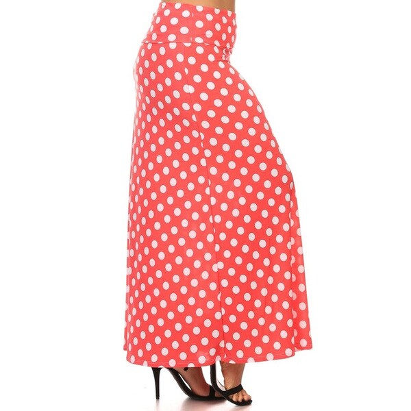 plus size polka dot maxi skirt