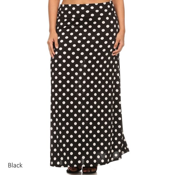 plus size polka dot maxi skirt