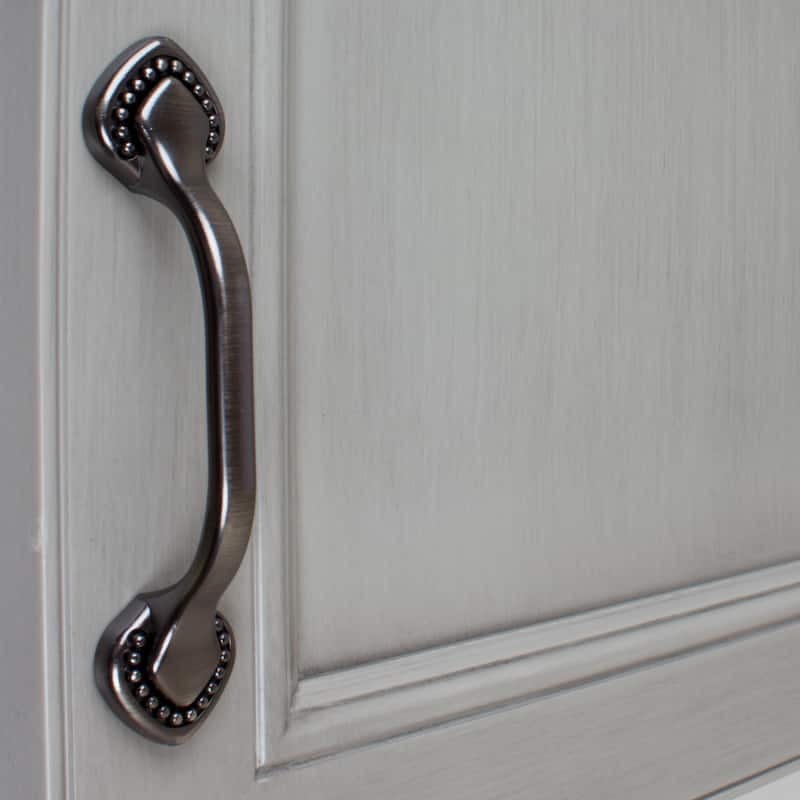 GlideRite 3-inch CC Beaded Spade 5-inch Length Brushed Pewter Cabinet Pulls (Pack of 10 or 25)
