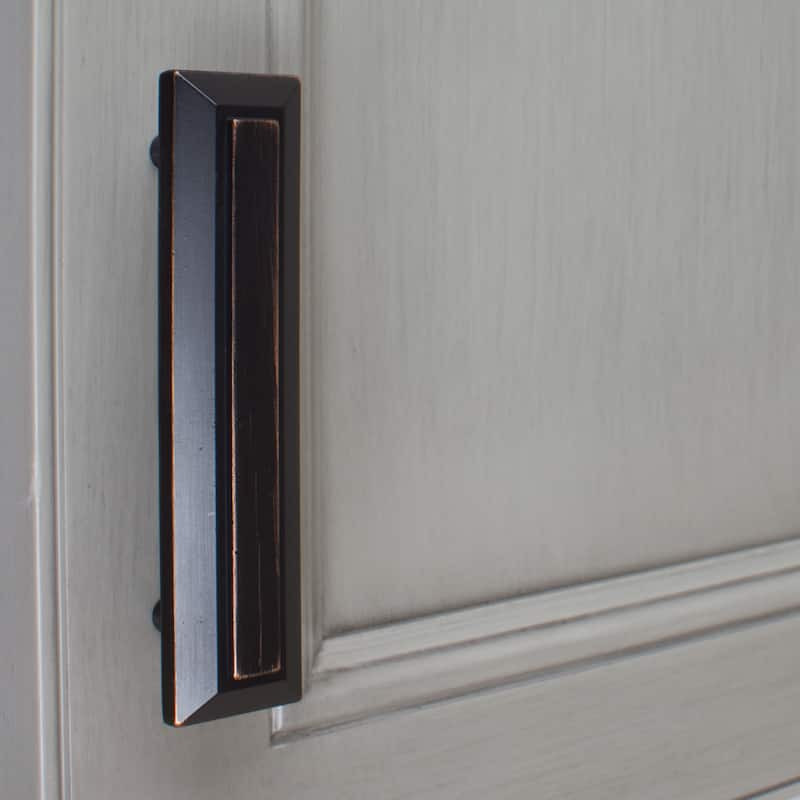 GlideRite 3-inch CC Grooved Rectangle 4-inch Length Oil Rubbed Bronze Cabinet Pulls (Pack of 10 or 25)