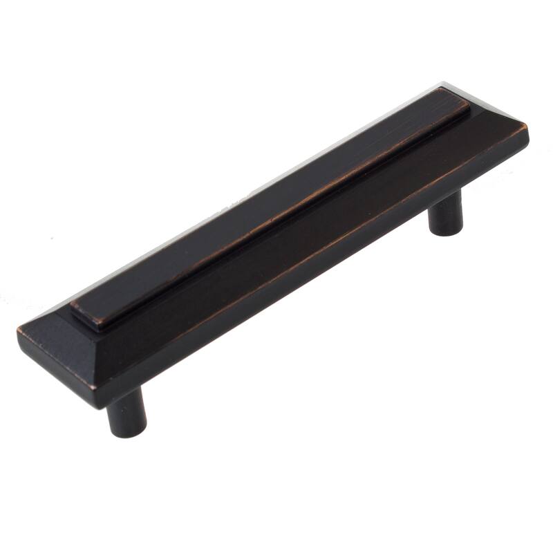 GlideRite 3-inch CC Grooved Rectangle 4-inch Length Oil Rubbed Bronze Cabinet Pulls (Pack of 10 or 25)
