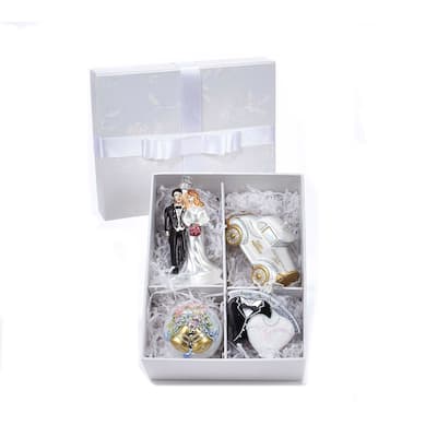 Kurt Adler 3.5-Inch-5-Inch Noble Gems Wedding Ornament Set of 4