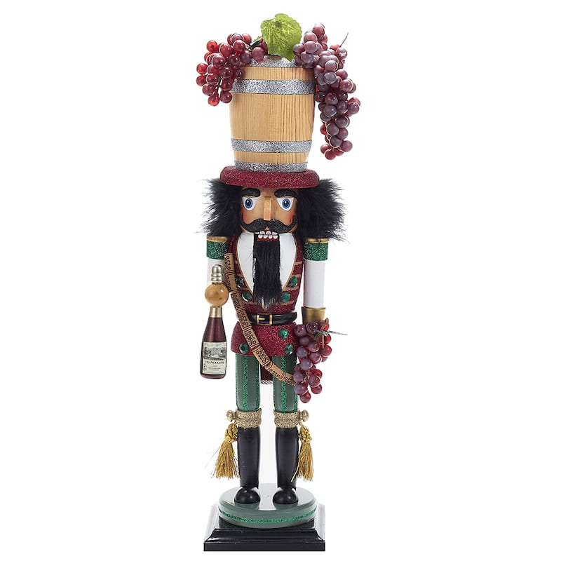 Kurt Adler 18.9-Inch Hollywood Wine Barrel Hat Nutcracker