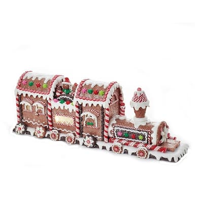 Kurt Adler 19.5-Inch Battery-Operated Gingerbread LED Train Tablepiece