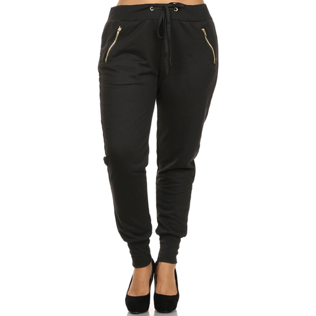 black plus size pants