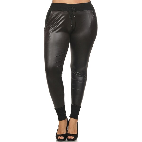 Womens Black Faux Leather Plus Size Pants Free Shipping On Orders 8869