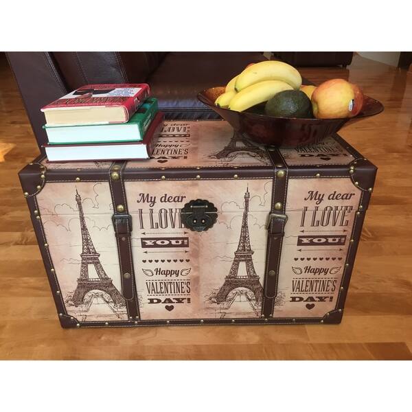 White Cedar Wood Decorative Paris Valentine S Day Medium White Cedar Wood Decorative Paris Valentine S Day Medium Steamer Trunk Treasure Hope Chest