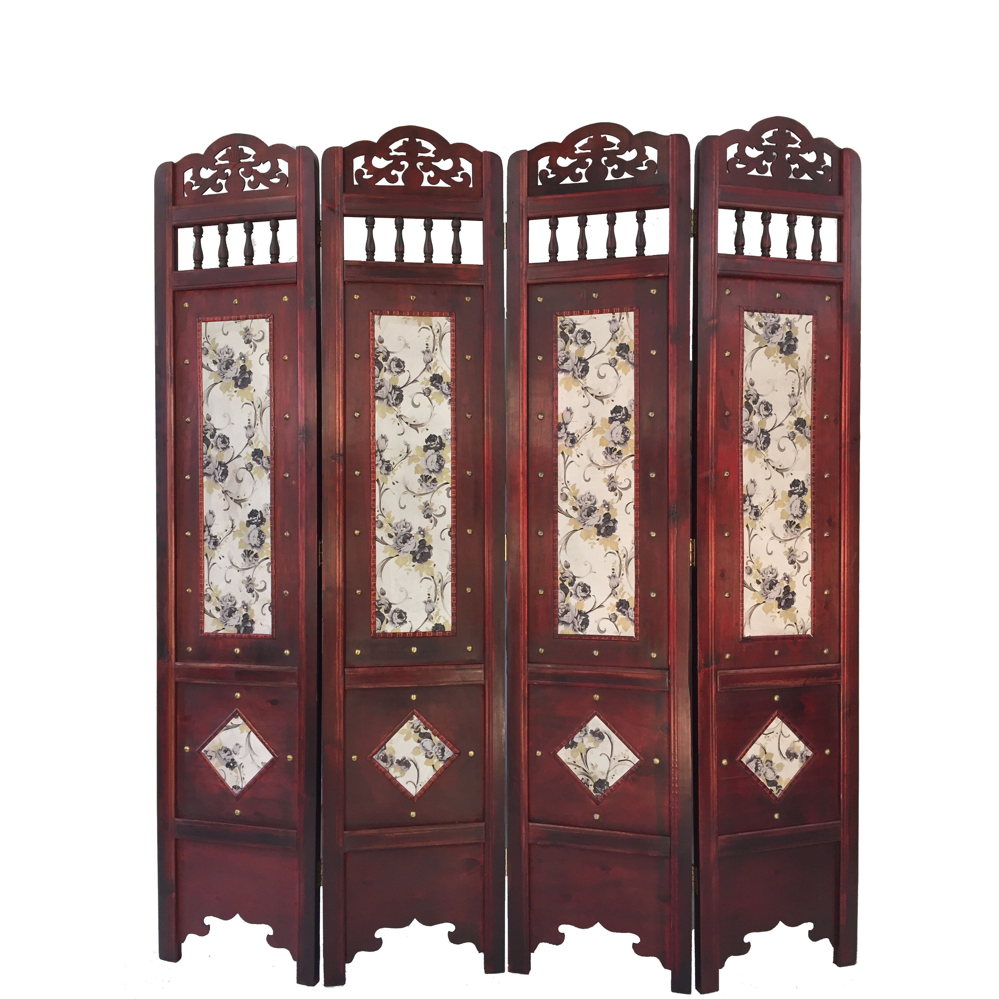 Shop Vintage Waterpaint Flower Wood 6 Foot Room Divider Screen