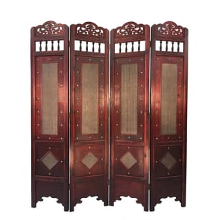 Tiffany Room Dividers Decorative Screens Online At Vintage Wood 6 Foot Tall Wicker Pattern Room Divider Screen