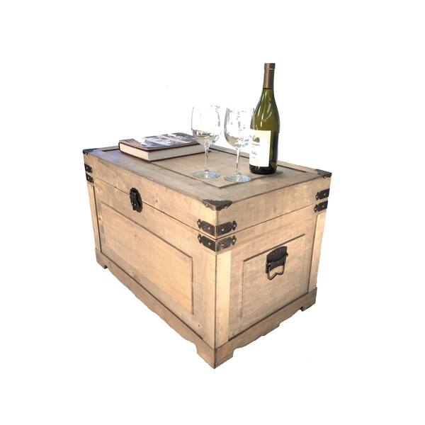 Shop Newport Beige Colored Wooden Decorative Large Steamer Trunk