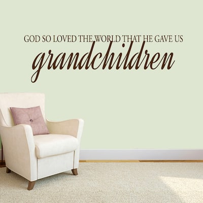 God Gave Us Grandchildren Wall Decal Quote - LARGE