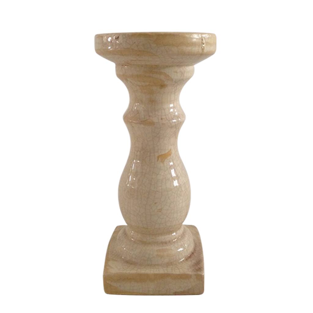 Jeco Beige Ceramic Small Pillar Holder