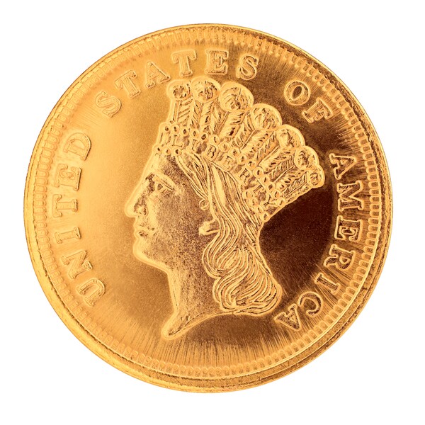 $3 Gold Piece 1854-1889 Replica Coin