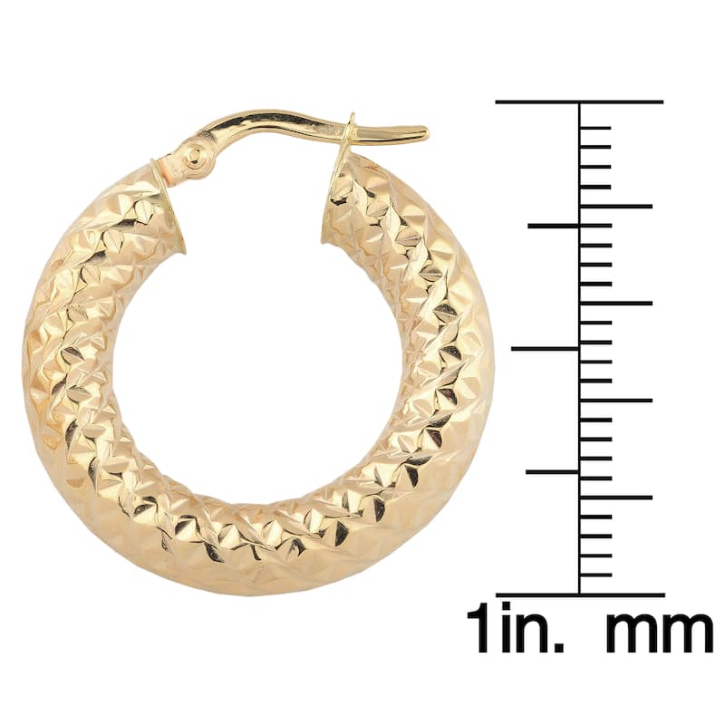 Fremada Italian 14k Yellow Gold 5x15-mm Bold Hoop Earrings
