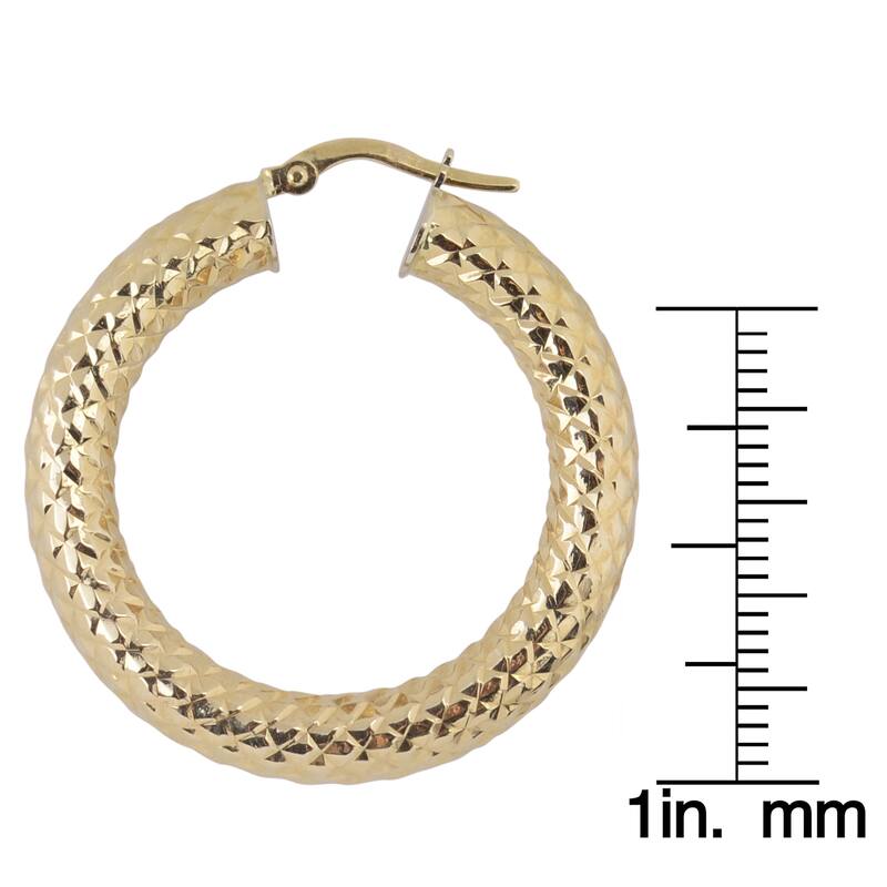 Fremada Italian 14k Yellow Gold 5x25-mm Bold Hoop Earrings